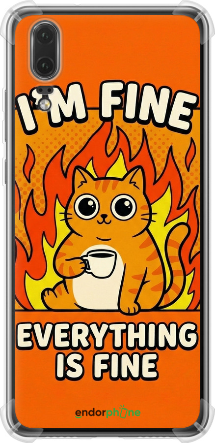 Силикон с усиленными углами чехол Funny Cat для Huawei P20 - 6786sp-1396 изображение 