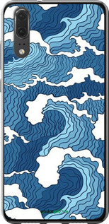 2D пластиковый чехол Абстрактный рисунок морских волн для Huawei P20 - 6538t-1396 изображение 