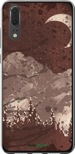 2D пластиковый чехол С изображением лунного пейзажа в ночном лесу для Huawei P20 - 6546t-1396 изображение 