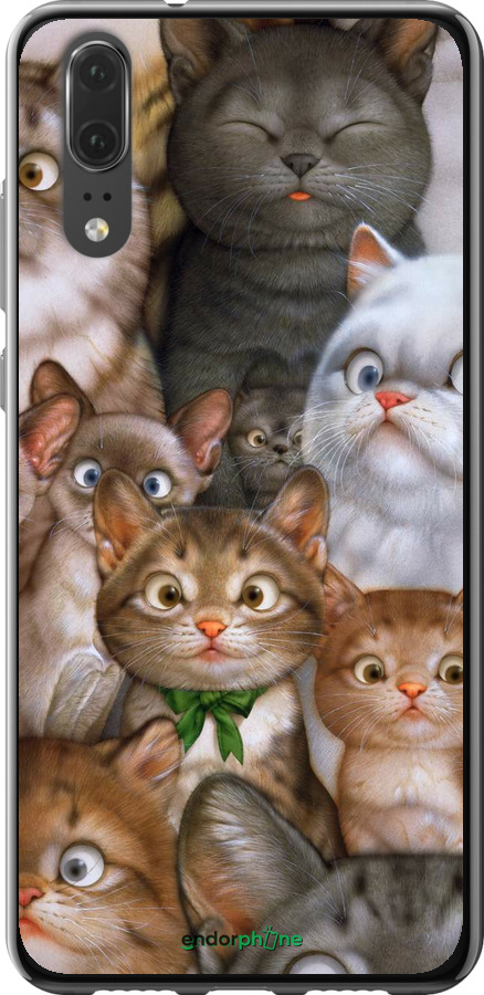 

2D пластиковий чохол "Коти" для Huawei P20