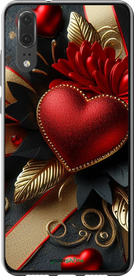 2D пластиковый чехол Сердечки v2 для Huawei P20 - 5832t-1396 изображение 