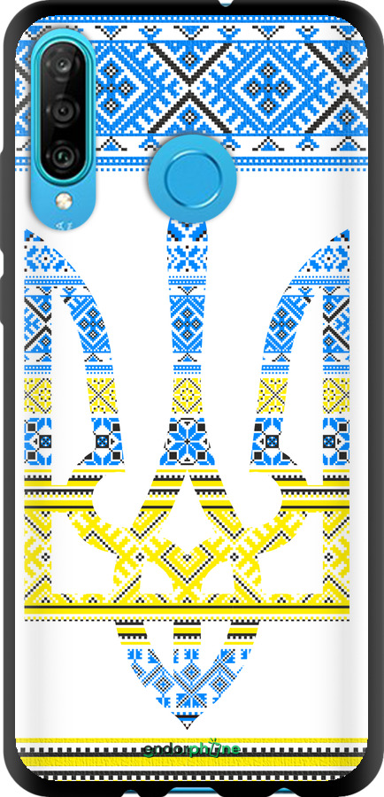 TPU чехол Герб - вышиванка желто-голубая для Huawei P30 Lite - 1197b-1651 изображение 