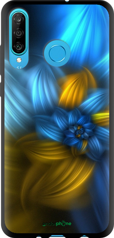 

TPU чорний чохол "Візерунок 46" для Huawei P30 Lite, Синій