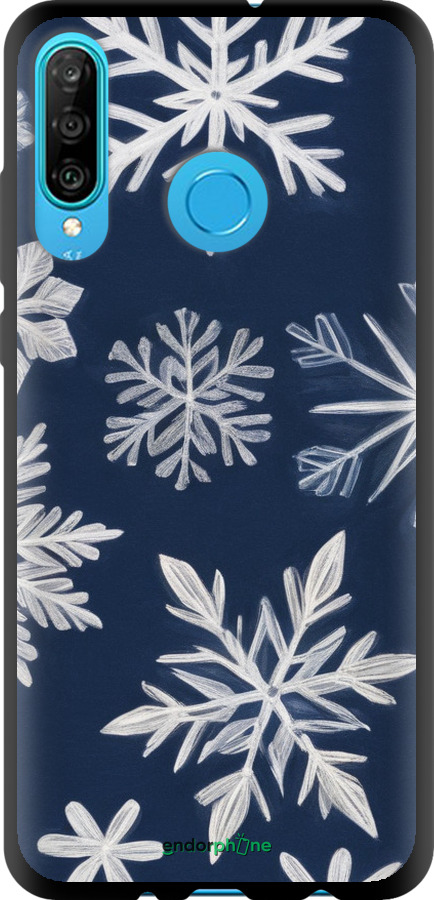 TPU чехол Сніжинки для Huawei P30 Lite - 5821b-1651 изображение 