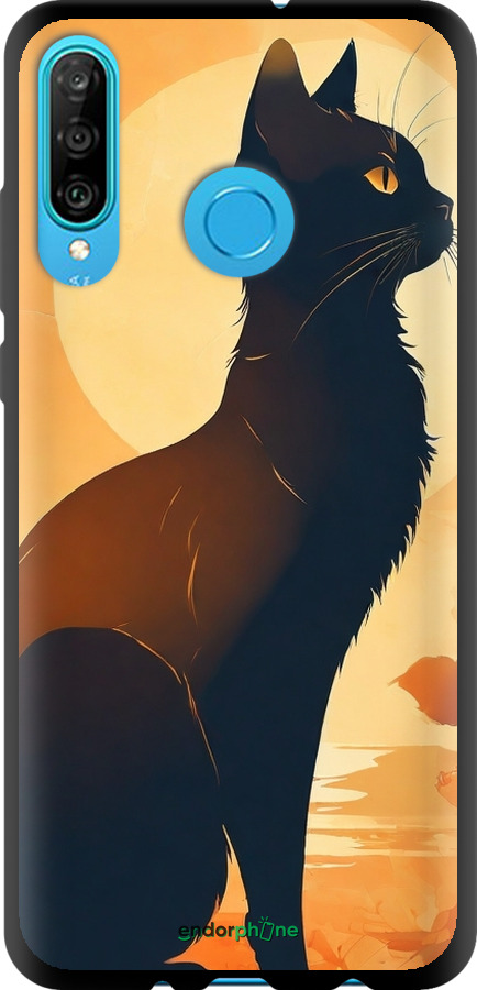 TPU чехол Черная кошка v2 для Huawei P30 Lite - 5830b-1651 изображение 