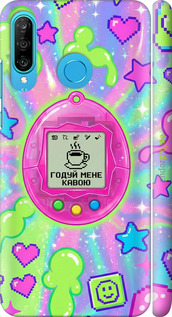 3D пластиковый матовый чехол Y2K Aesthetic Retro Pet: Годуй мене кавою для Huawei P30 Lite - 6784m-1651 изображение 