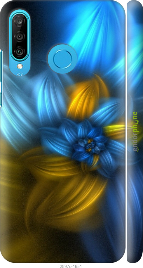 

3D пластиковий матовий чохол "Візерунок 46" для Huawei P30 Lite, Синій