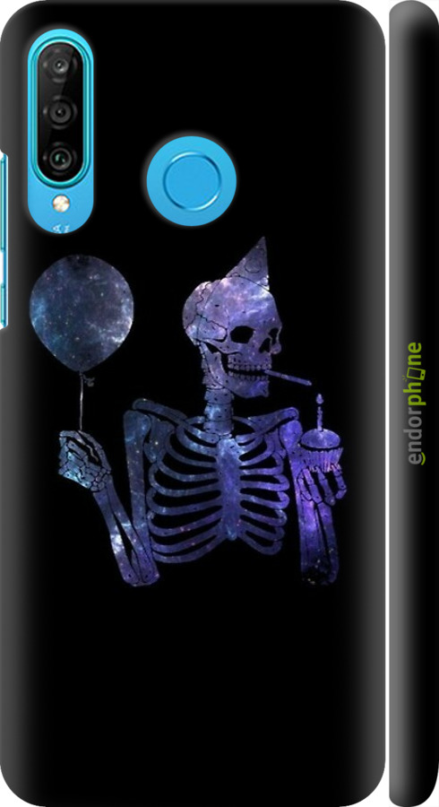 3D пластиковый матовый чехол Скелетное искусство для Huawei P30 Lite - 6536m-1651 изображение 