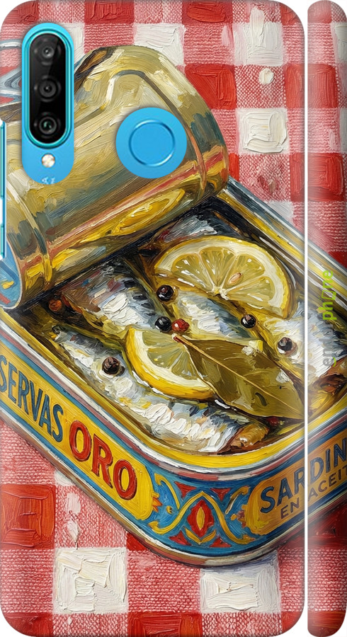 3D пластиковый матовый чехол Vintage Sardine Tin Phone для Huawei P30 Lite - 6772m-1651 изображение 