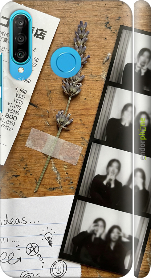 3D пластиковый матовый чехол Aesthetic Scrapbook Collage для Huawei P30 Lite - 6773m-1651 изображение 