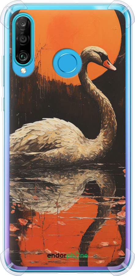 Силикон с усиленными углами чехол Лебедь для Huawei P30 Lite - 5964sp-1651 изображение 
