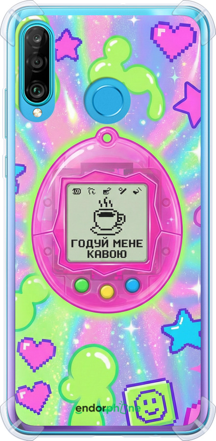 Силикон с усиленными углами чехол Y2K Aesthetic Retro Pet: Годуй мене кавою для Huawei P30 Lite - 6784sp-1651 изображение 