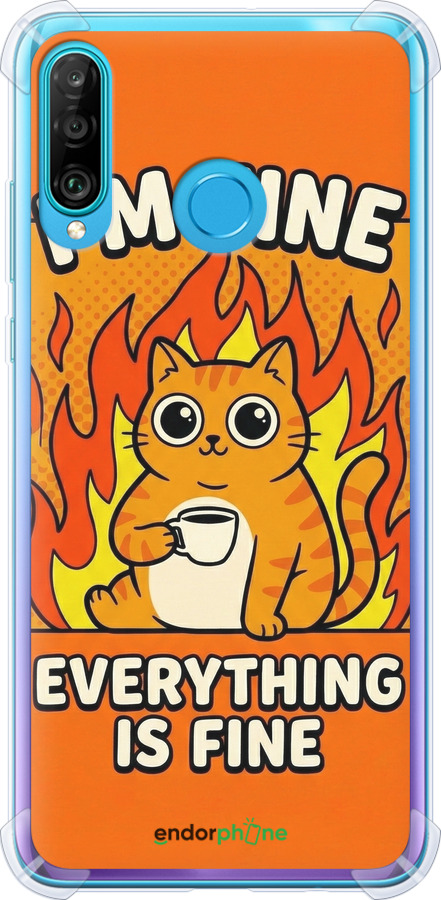 Силикон с усиленными углами чехол Funny Cat для Huawei P30 Lite - 6786sp-1651 изображение 