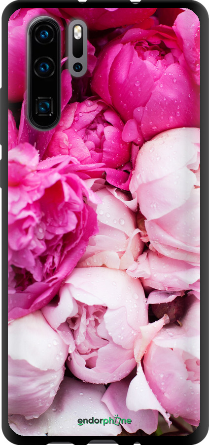 

Coque du TPU noir "Pivoines roses" pour Huawei P30 Pro, Rose