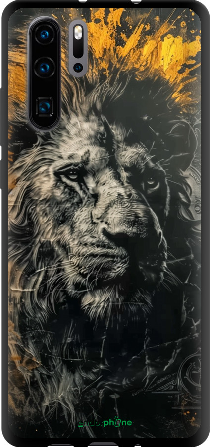 TPU чехол Лев у золотих фарбах для Huawei P30 Pro - 6155b-1621 изображение 