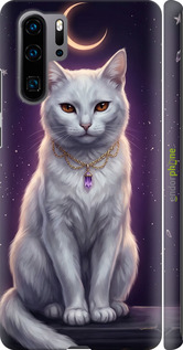 3D пластиковий матовий чехол Mystic White Cat Gothic Dark Purple Gold для Huawei P30 Pro - 6805m-1621 изображение 