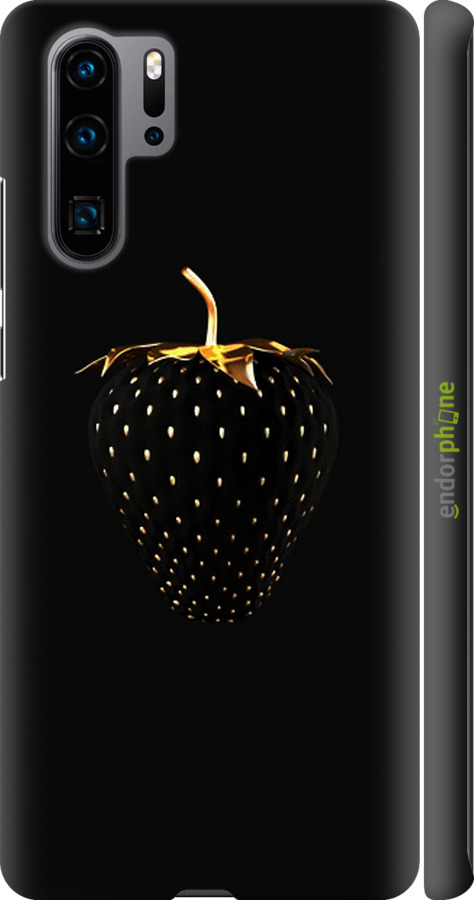 

3D пластиковий матовий чохол "Чорна полуниця" для Huawei P30 Pro, Чорний