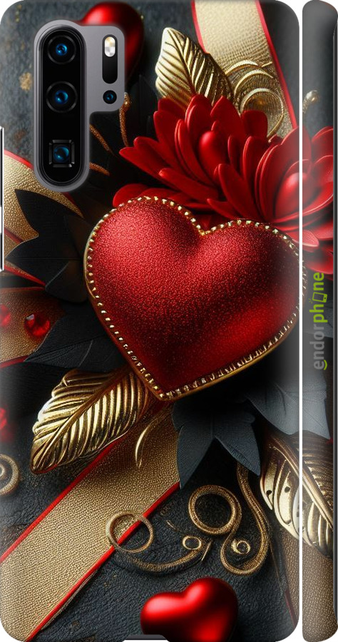 3D пластиковый матовый чехол Сердечки v2 для Huawei P30 Pro - 5832m-1621 изображение 