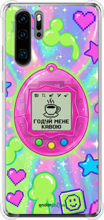 Силикон с усиленными углами чехол Y2K Aesthetic Retro Pet: Годуй мене кавою для Huawei P30 Pro - 6784sp-1621 изображение 