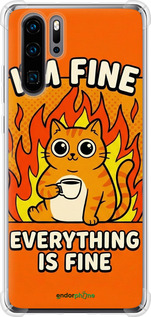 Силіконовий протиударний с посиленими кутами чохол 'Funny Cat' для Huawei P30 Pro зображення 5