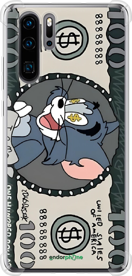 Силіконовий протиударний с посиленими кутами чехол Том и джерри для Huawei P30 Pro - 6291sp-1621 изображение 