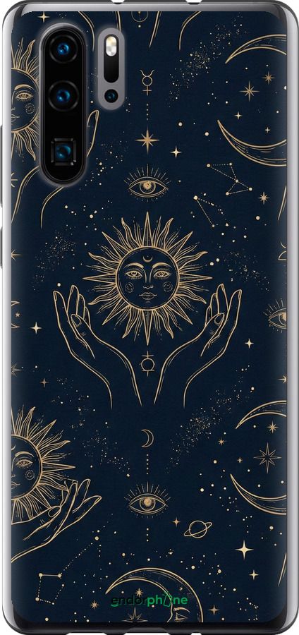 2D пластиковый чехол Celestial Harmony: Sun & Moon Gold Mystic Pattern для Huawei P30 Pro - 6778t-1621 изображение 