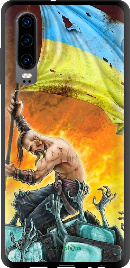 

TPU чорний чохол "Сильна Україна" для Huawei P30, Синій