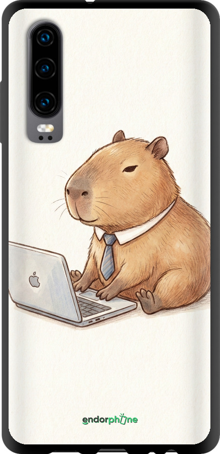 TPU чехол Funny Capybara CEO Working для Huawei P30 - 6777b-1622 изображение 