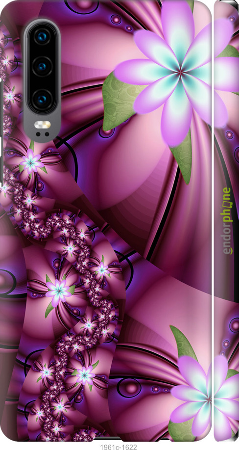 

3D пластиковий матовий чохол "Квіткова мозаїка" для Huawei P30, Рожевий