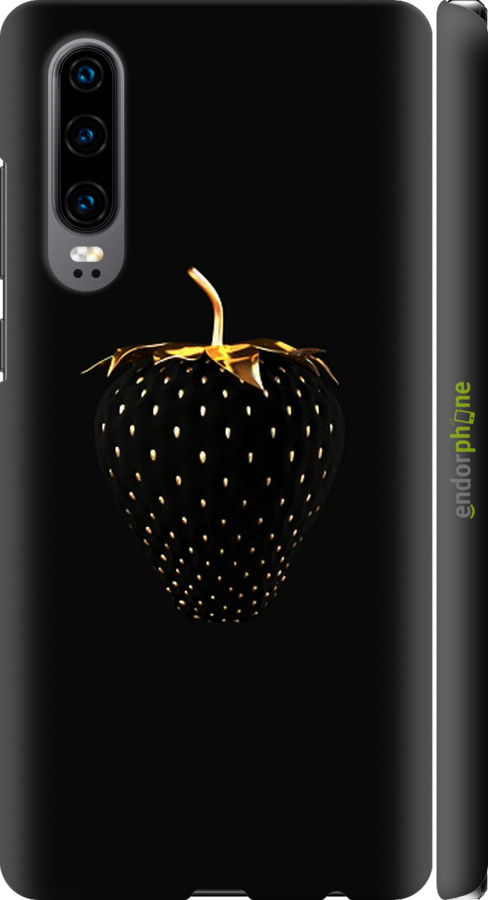 

3D пластиковий матовий чохол "Чорна полуниця" для Huawei P30, Чорний