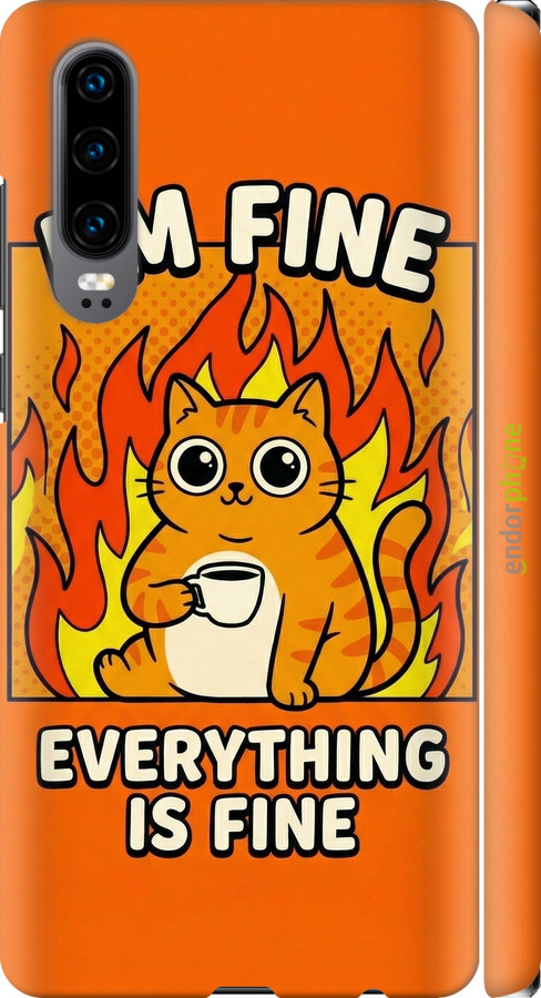 3D пластиковый матовый чехол Funny Cat для Huawei P30 - 6786m-1622 изображение 