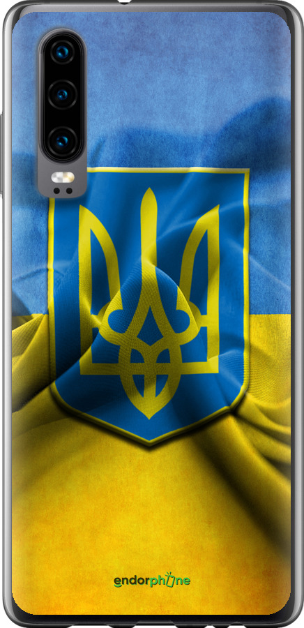 

Силіконовий чохол "Прапор та герб України" для Huawei P30, Блакитний