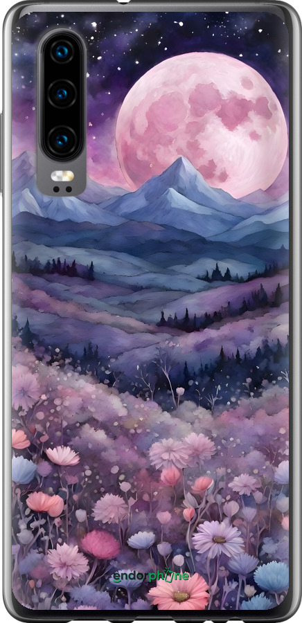 Силиконовый чехол Ночь луна арт для Huawei P30 - 6319u-1622 изображение 