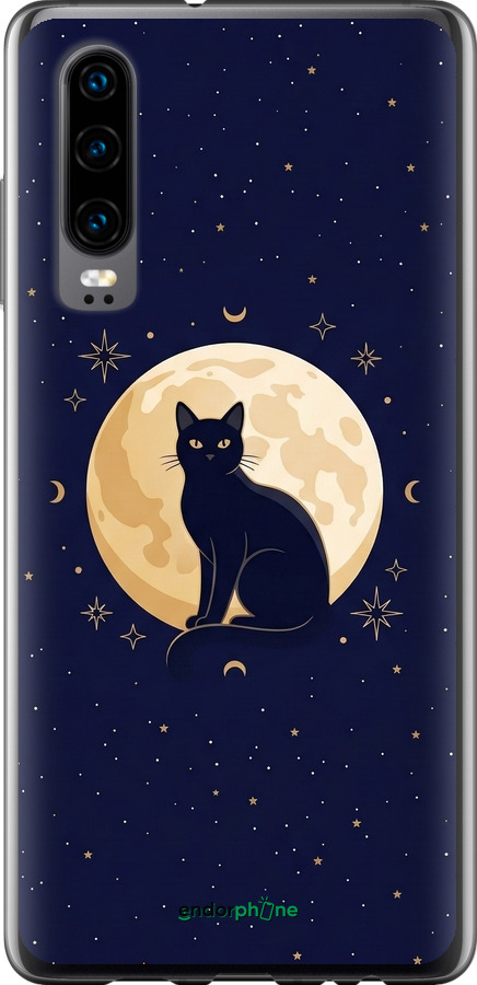 Силіконовий чехол Cute Cat Celestial/Witchy для Huawei P30 - 6787u-1622 изображение 