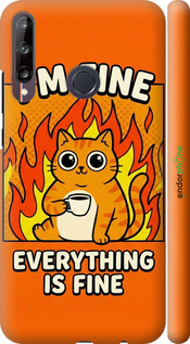 3D пластиковый матовый чехол Funny Cat для Huawei P40 Lite E - 6786m-1875 изображение 