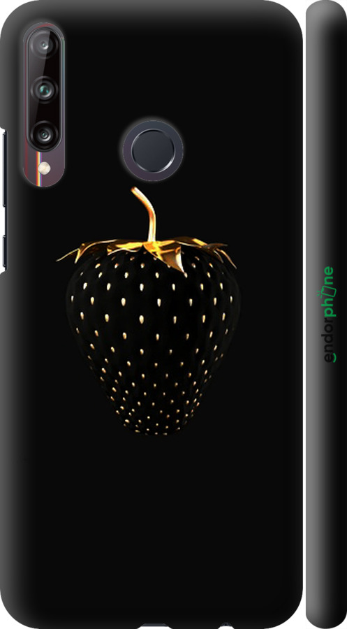 

3D пластиковий матовий чохол "Чорна полуниця" для Huawei P40 Lite E, Чорний