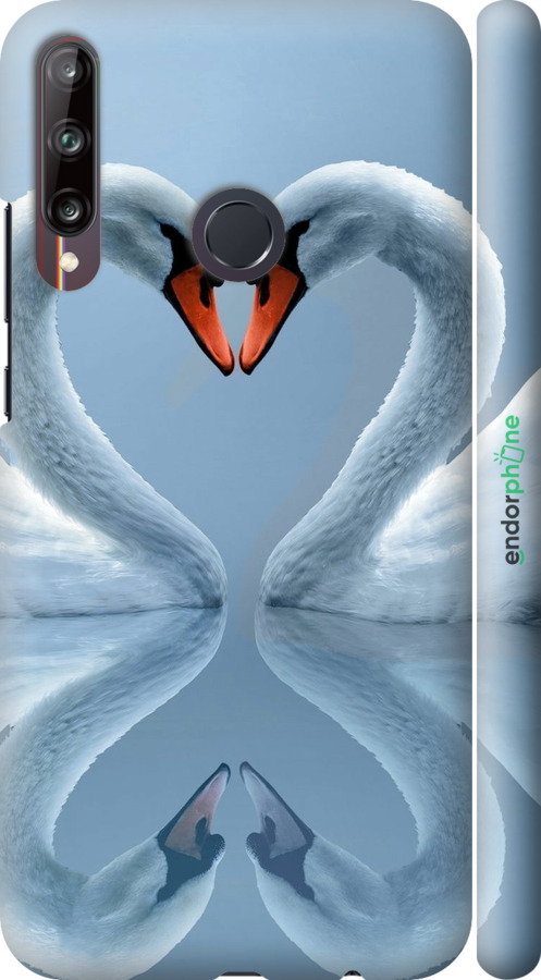 3D пластиковый матовый чехол Лебеди для Huawei P40 Lite E - 6007m-1875 изображение 