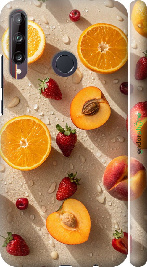 3D пластиковий матовий чехол Фрукти 3 для Huawei P40 Lite E - 6703m-1875 изображение 