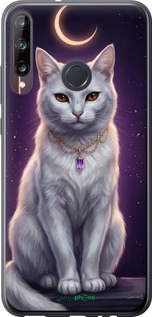 2D пластиковый чехол Mystic White Cat Gothic Dark Purple Gold для Huawei P40 Lite E - 6805t-1875 изображение 