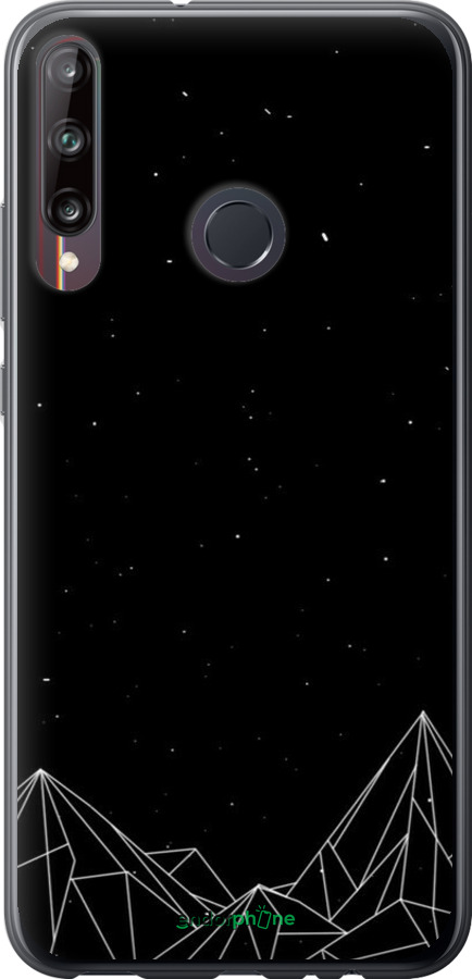 2D пластиковий чехол Чорно білі абстрактні гори для Huawei P40 Lite E - 6437t-1875 изображение 
