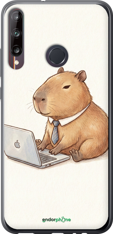 2D пластиковый чехол Funny Capybara CEO Working для Huawei P40 Lite E - 6777t-1875 изображение 