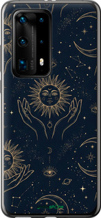 Силиконовый чехол Celestial Harmony: Sun & Moon Gold Mystic Pattern для Huawei P40 Pro Plus - 6778u-1917 изображение 