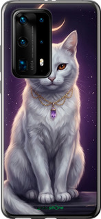 Силіконовий чехол Mystic White Cat Gothic Dark Purple Gold для Huawei P40 Pro Plus - 6805u-1917 изображение 