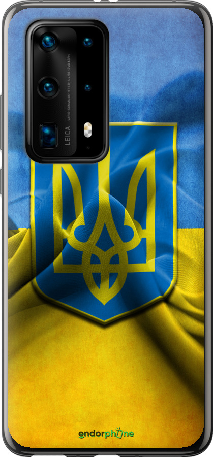 

Силіконовий чохол "Прапор та герб України" для Huawei P40 Pro Plus, Блакитний