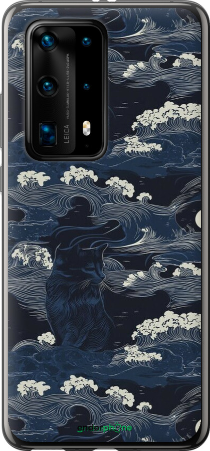 Силиконовый чехол Морская тематика в стиле арт-деко для Huawei P40 Pro Plus - 6520u-1917 изображение 