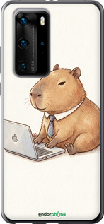 2D пластиковый чехол Funny Capybara CEO Working для Huawei P40 Pro - 6777t-1839 изображение 