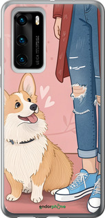 Силиконовый чехол Корги 3 для Huawei P40 - 6707u-1840 изображение 