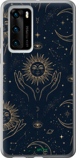 Силіконовий чохол 'Celestial Harmony: Sun & Moon Gold Mystic Pattern' для Huawei P40 зображення 3