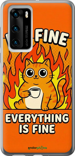 Силиконовый чехол 'Funny Cat' для Huawei P40 изображение 3