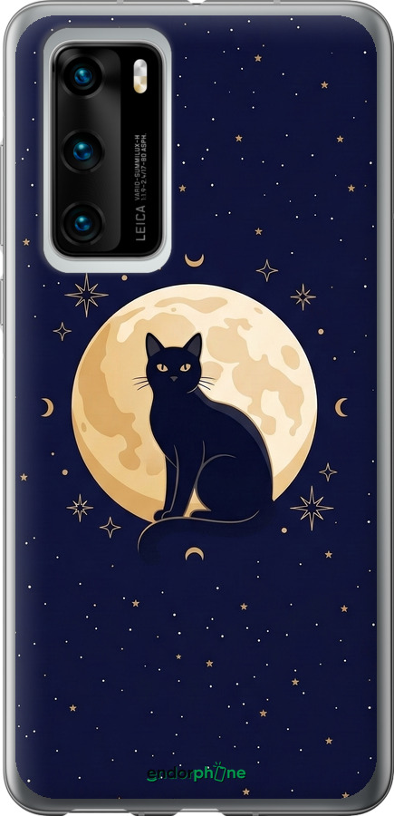 Силиконовый чехол Cute Cat Celestial/Witchy для Huawei P40 - 6787u-1840 изображение 